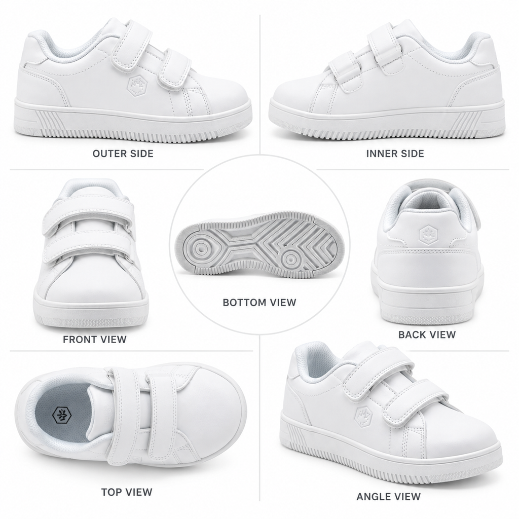 Lumberjack Kidster Boys' Velcro Sneakers in All White