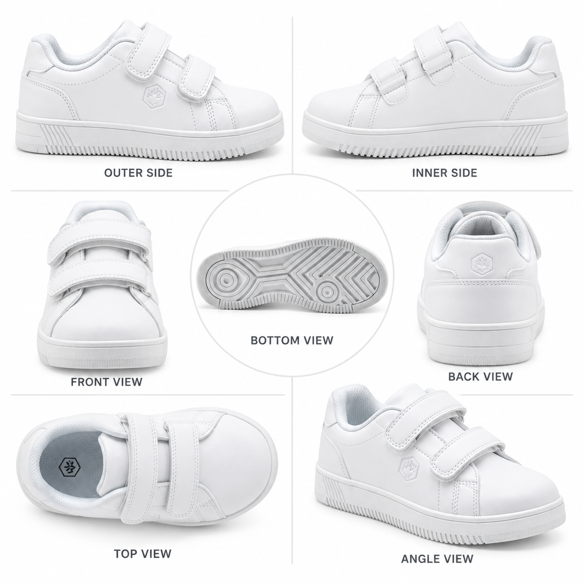 Lumberjack Kidster Boys' Velcro Sneakers in All White