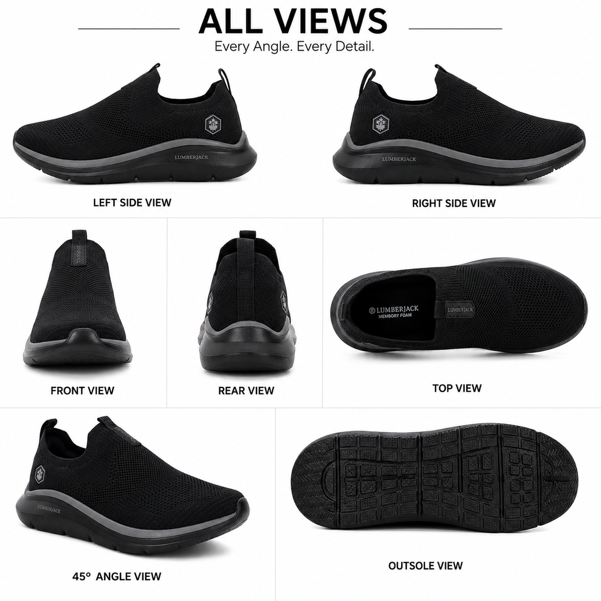 Lumberjack Lvory Women's Knit Slip-On Sneakers in Black