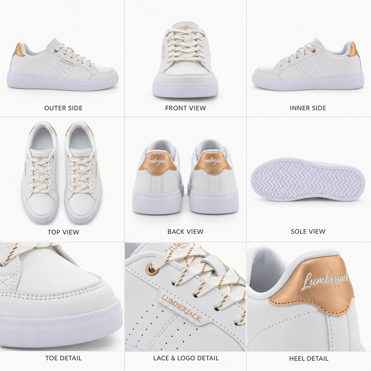 Lumberjack Helena Women's Sneakers in White & Rose Gold