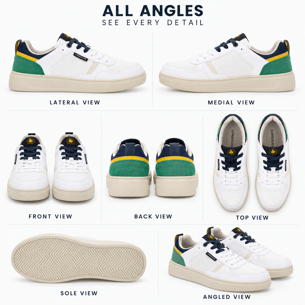 Lumberjack Lammi Men's Lace-Up Sneakers in White