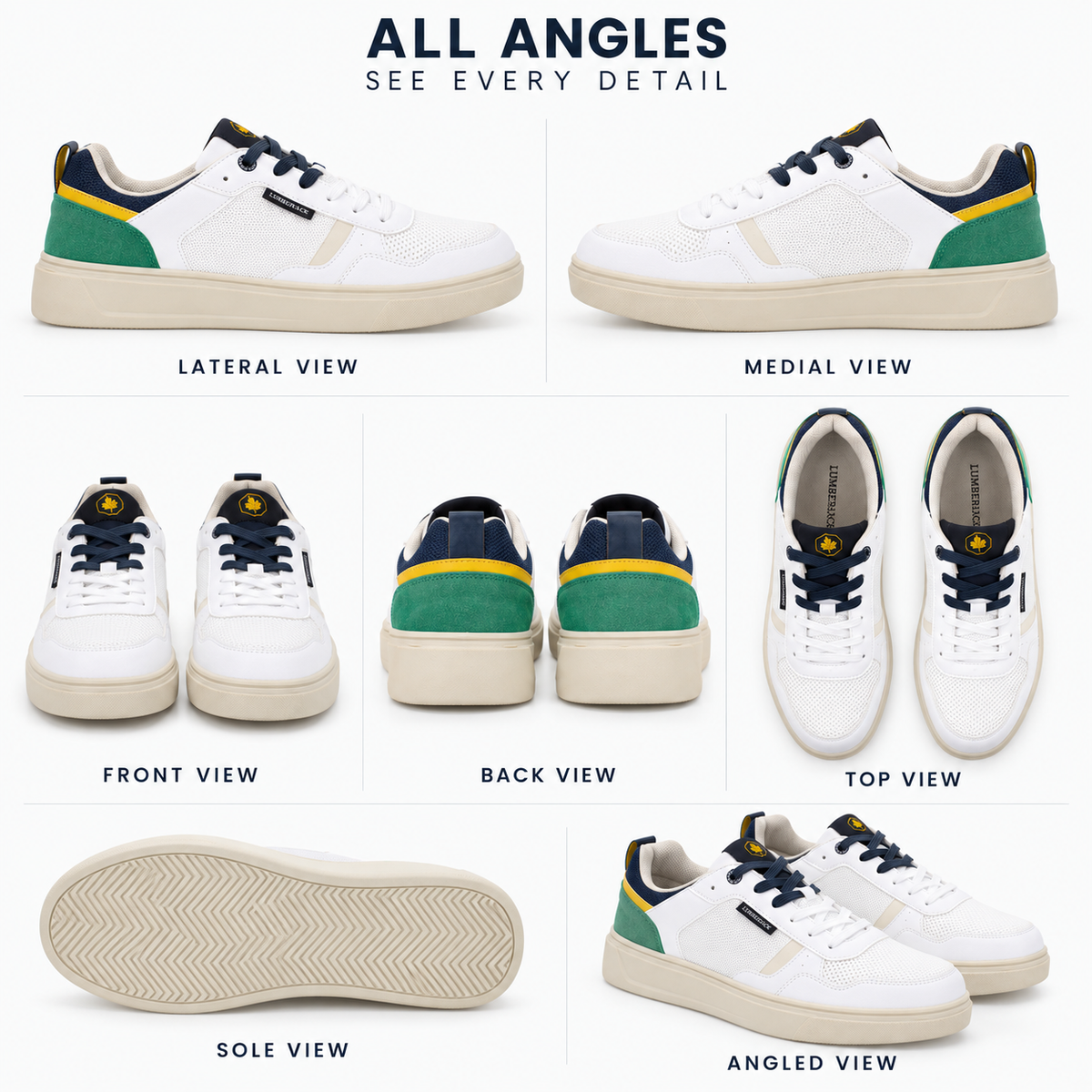 Lumberjack Lammi Men's Lace-Up Sneakers in White