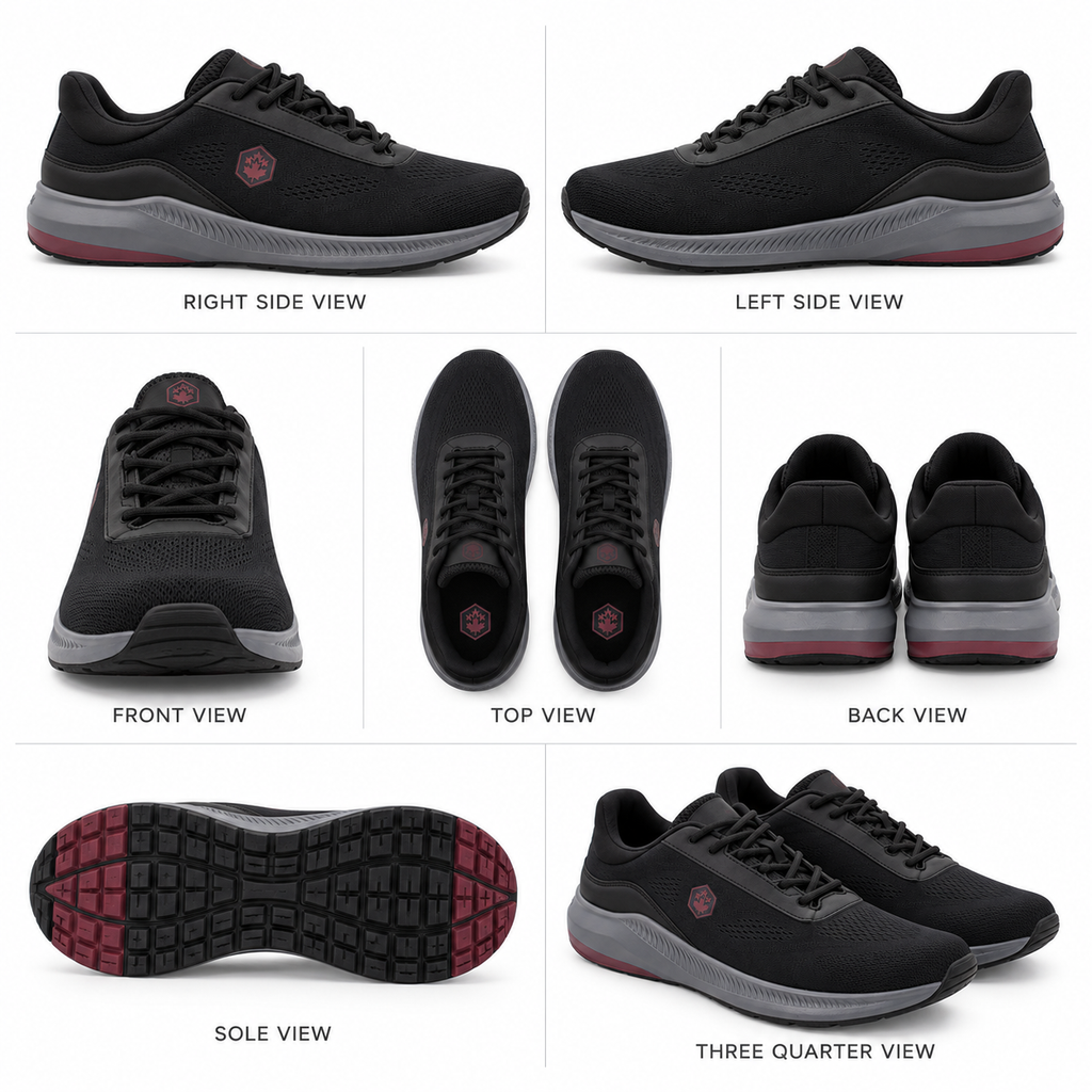 Lumberjack Musonda Men's Mesh Sneakers in Black & Red