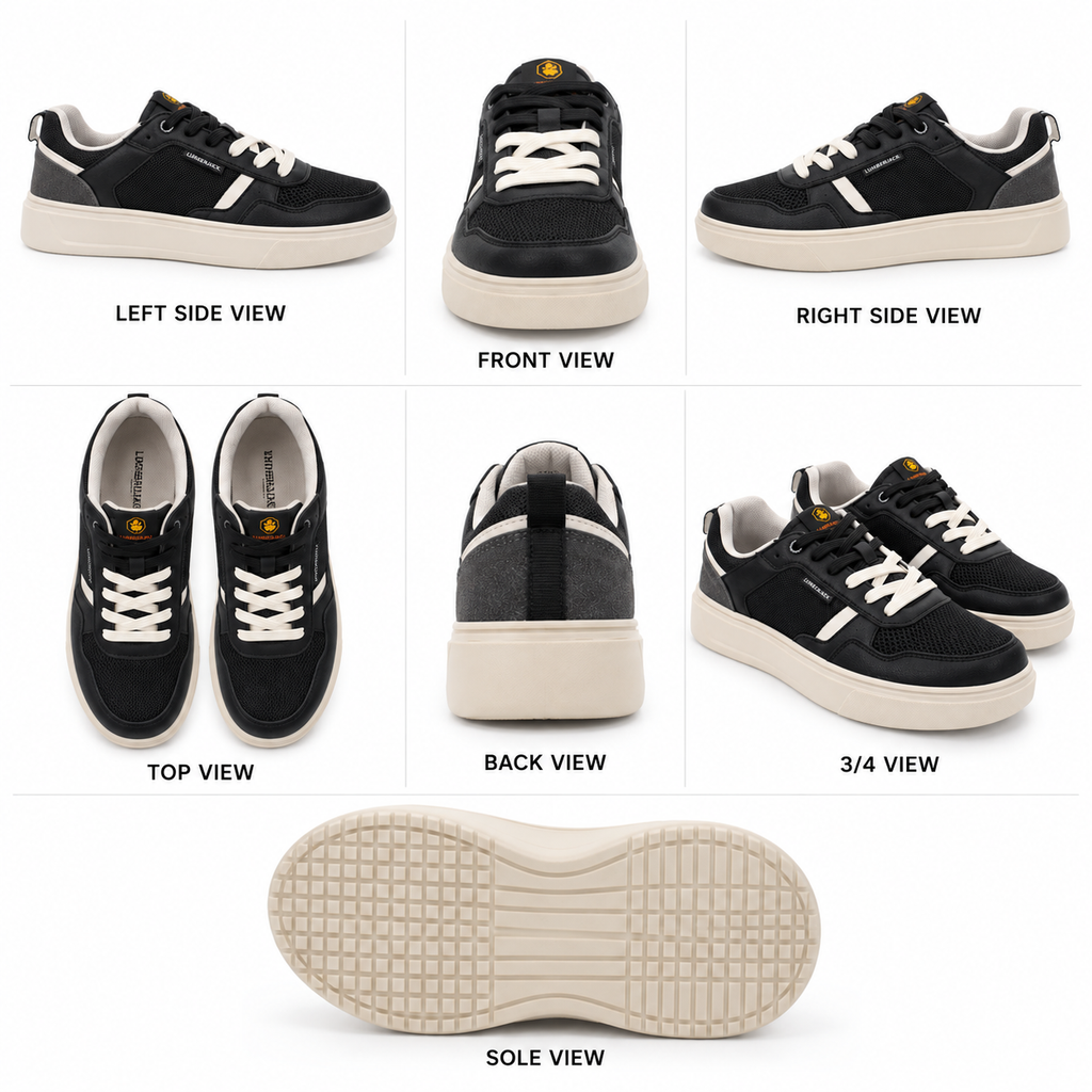 Lumberjack Lammi Men's Lace-Up Sneakers in Black