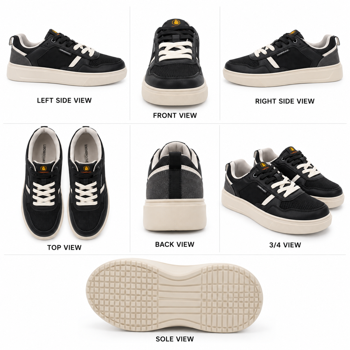 Lumberjack Lammi Men's Lace-Up Sneakers in Black