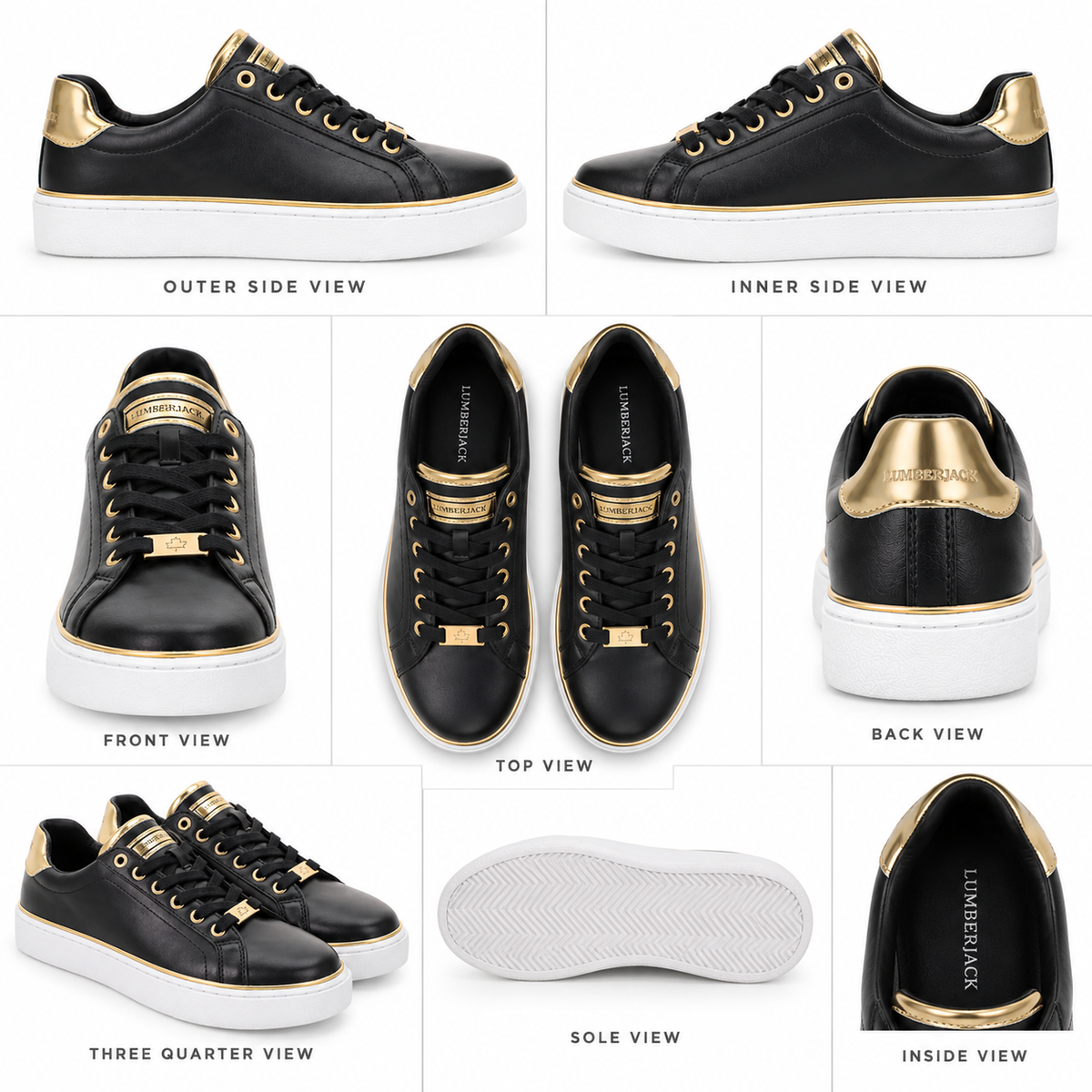 Lumberjack Safiya Women's Gold-Accent Sneakers in Black