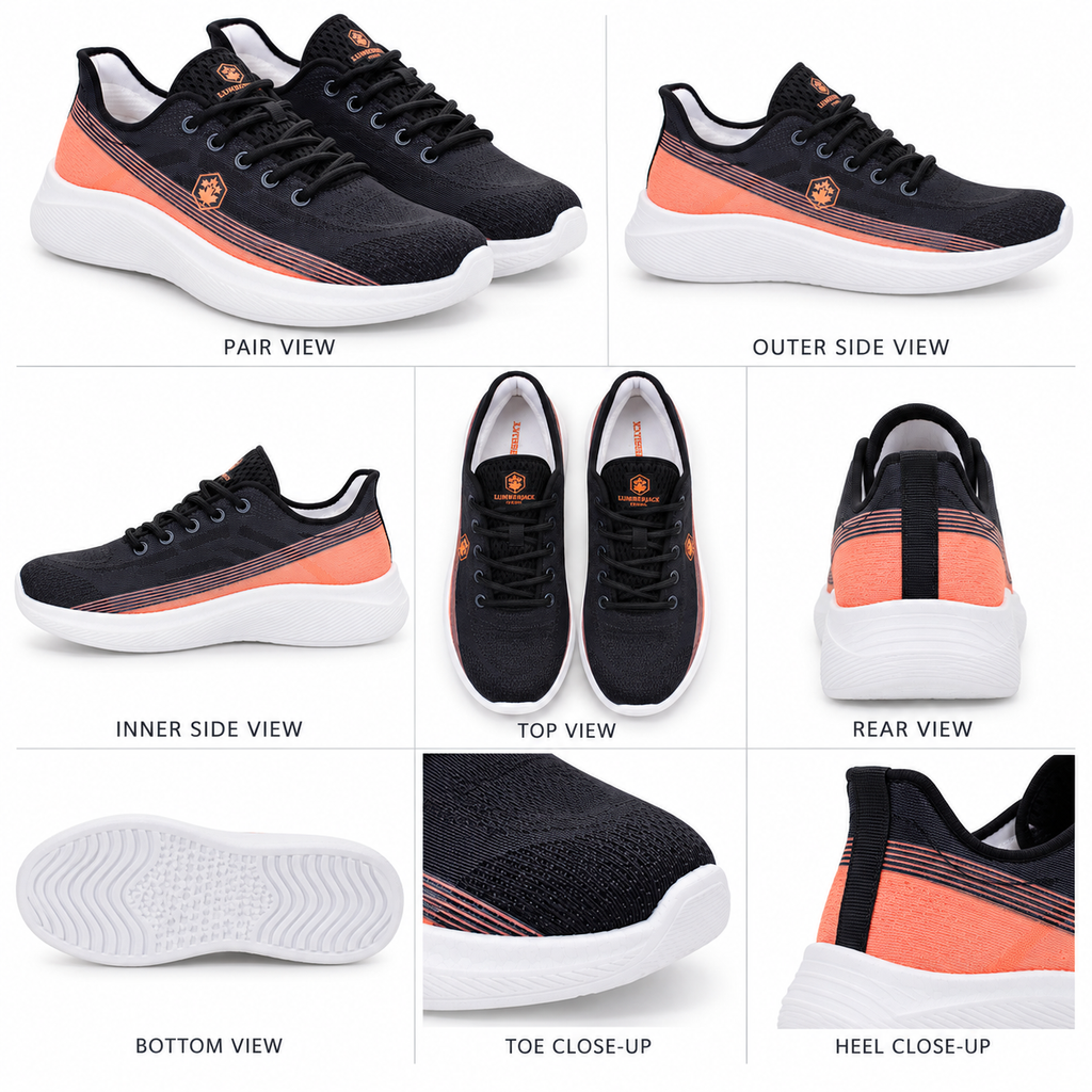 Lumberjack Venda Women's Sporty Sneakers in Black & Coral