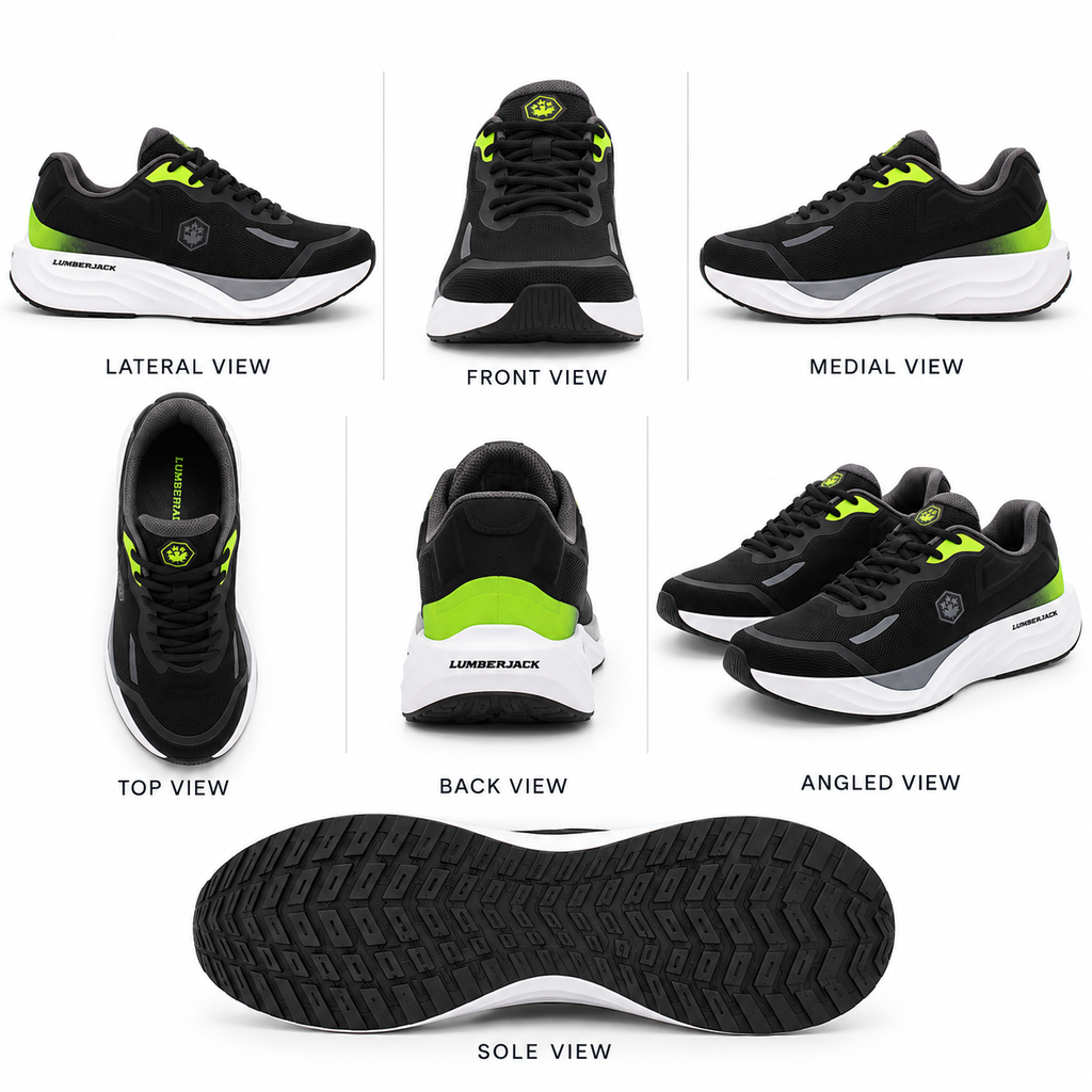 Lumberjack Rexron Men's Mesh Sneakers in Black