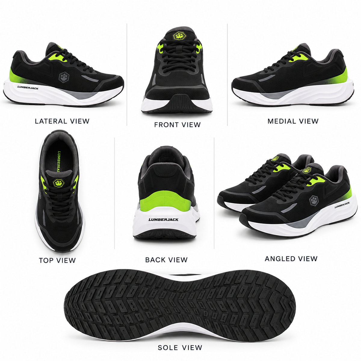 Lumberjack Rexron Men's Mesh Sneakers in Black
