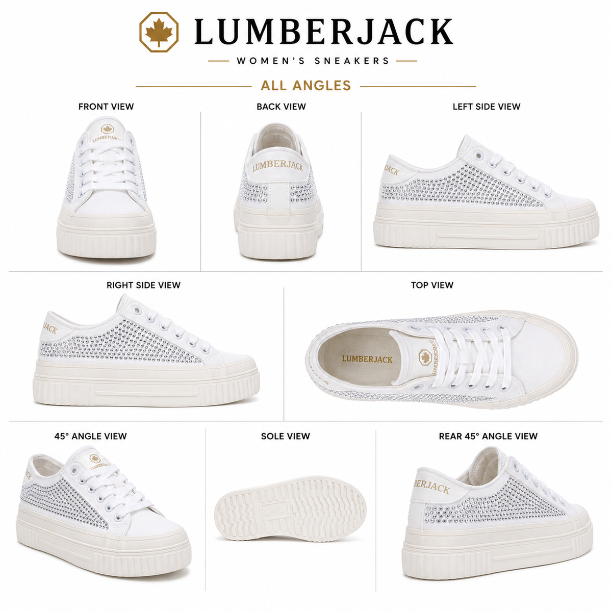 Lumberjack Anya Women's Embellished Platform Sneakers in White