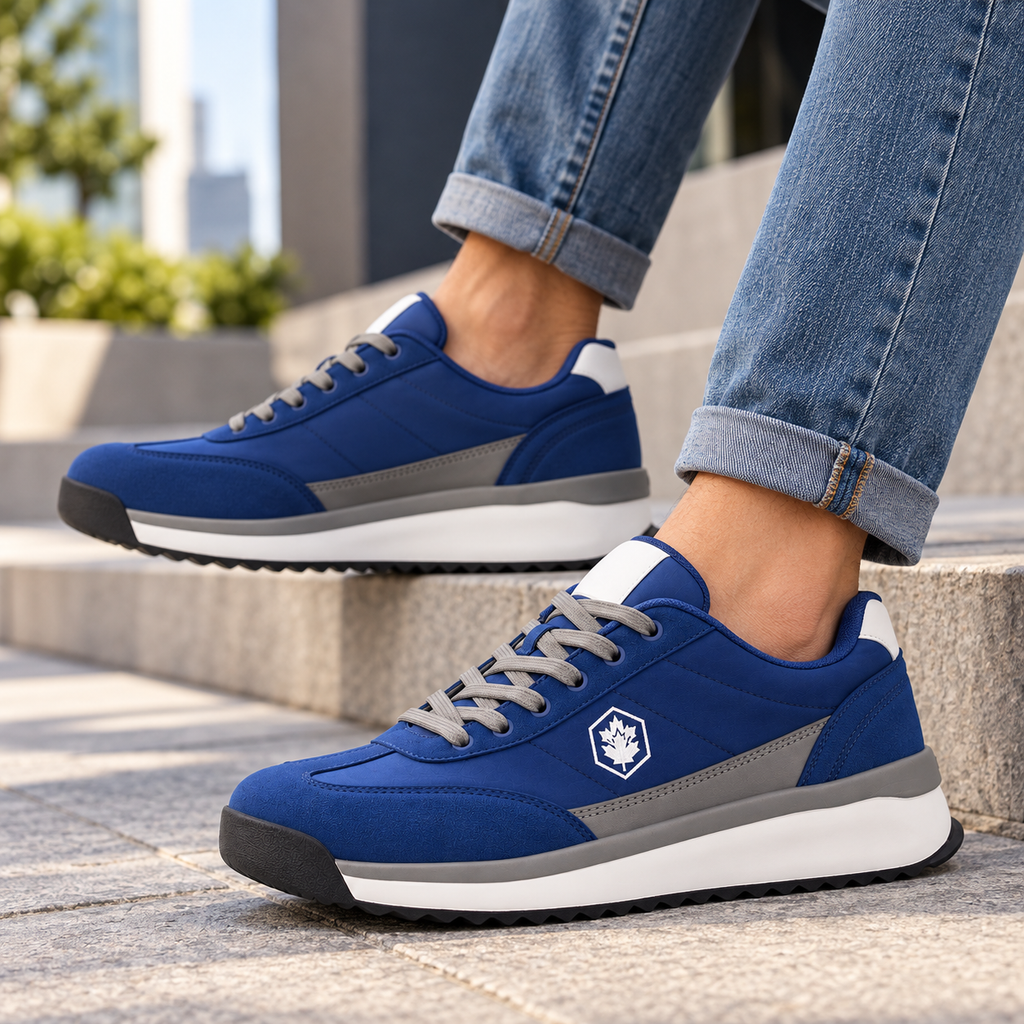 Lumberjack Coffee Men's Layered-Sole Sneakers in Navy Blue