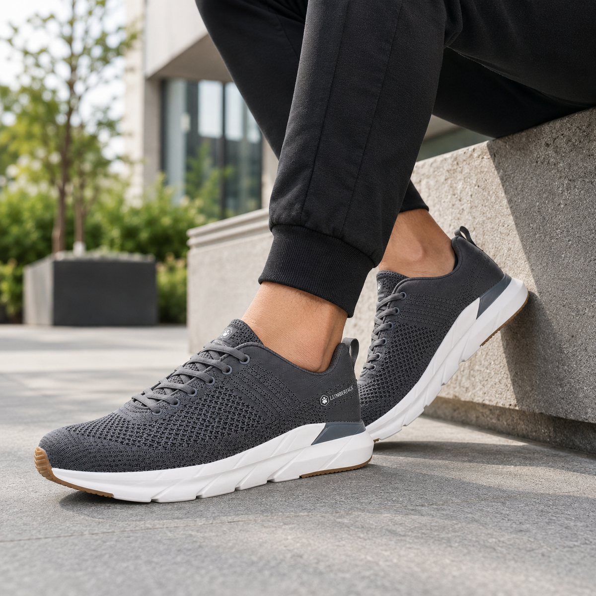Lumberjack Connect Men's Knitted Sneakers in Grey