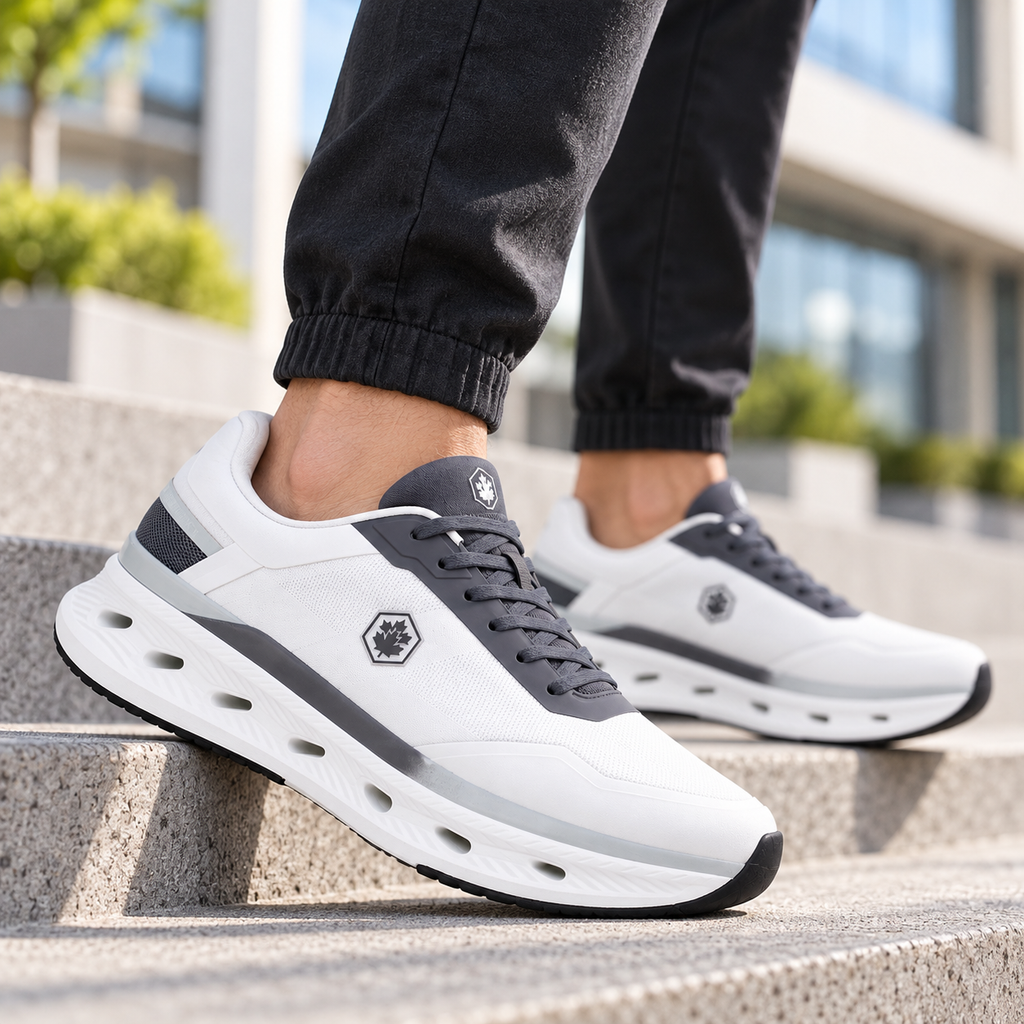 Lumberjack Mutombo Men's Chunky Sneakers in White & Grey