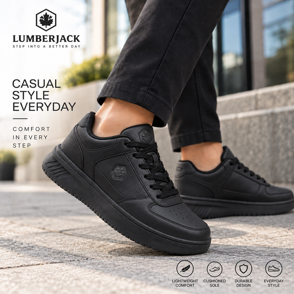 Lumberjack Finian Men's Classic Sneakers in Black