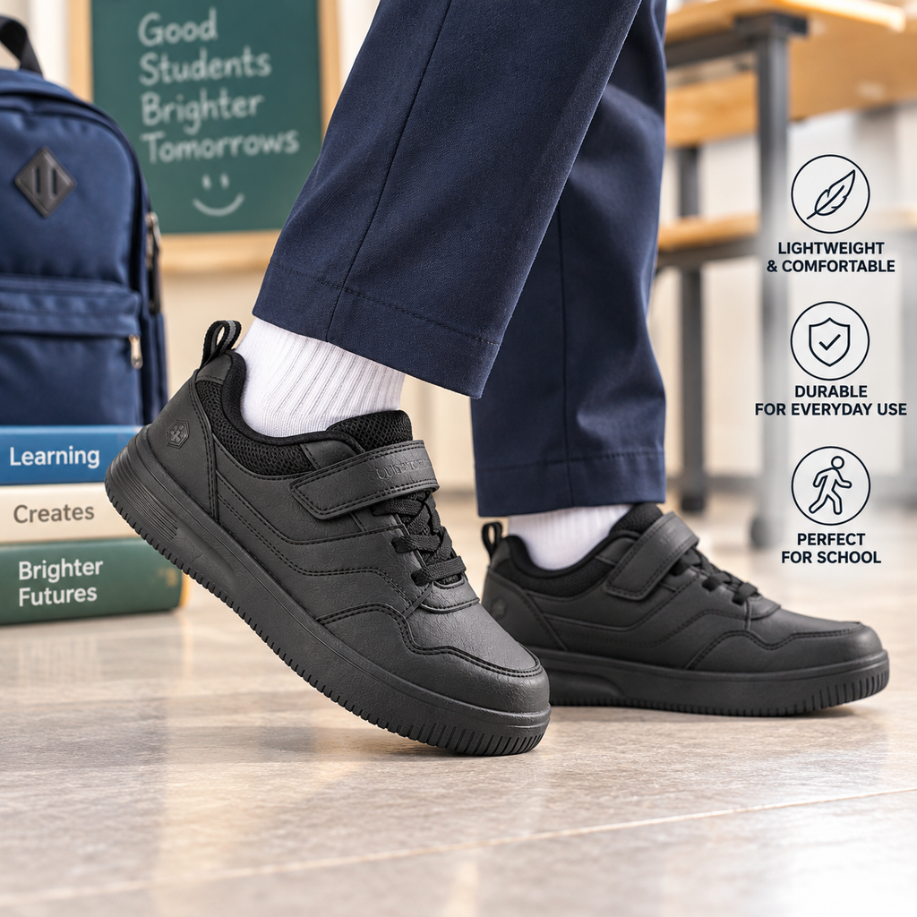 Lumberjack Finster Boys' Everyday Sneakers in All Black
