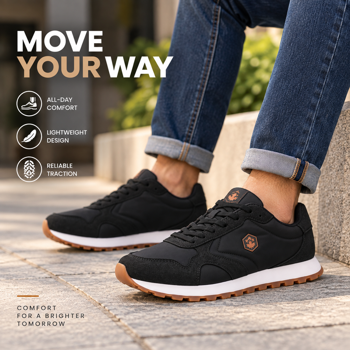Lumberjack Frag Men's Lace-Up Sneakers in Black