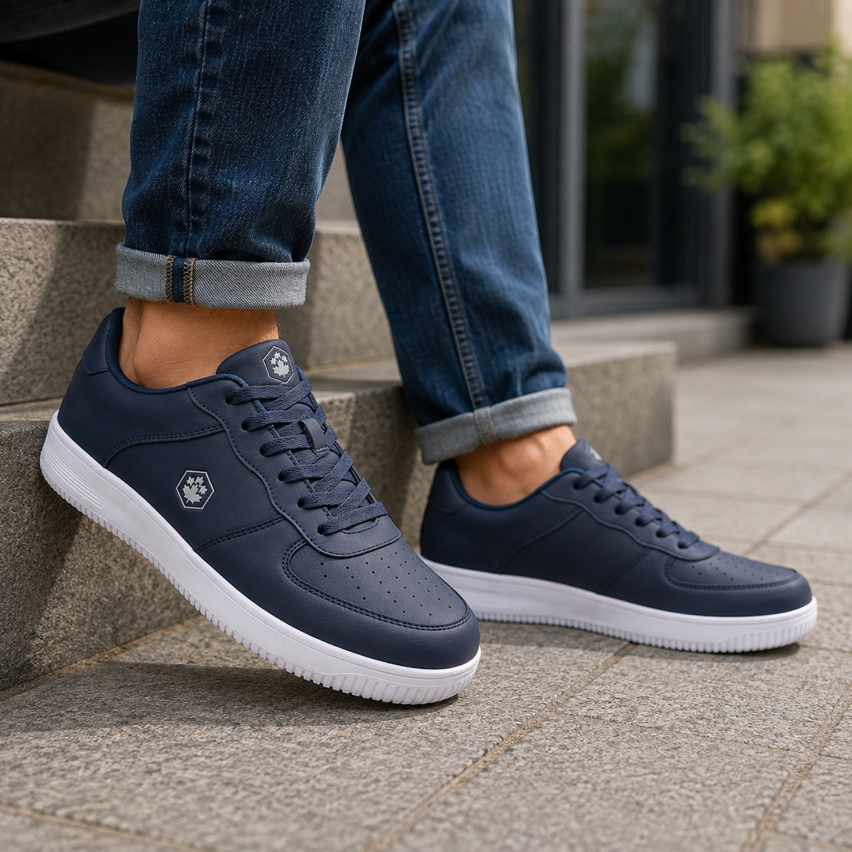 Lumberjack Finster Men's Everyday Sneakers in Navy & White