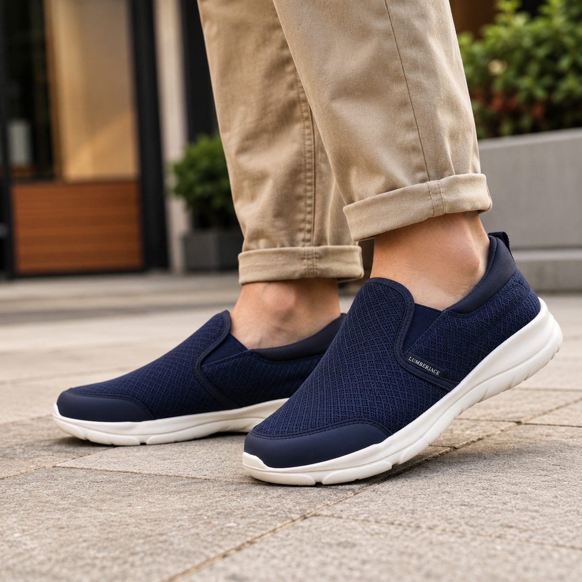 Lumberjack Agatha Men's Slip-On Shoes in Navy & Off-White
