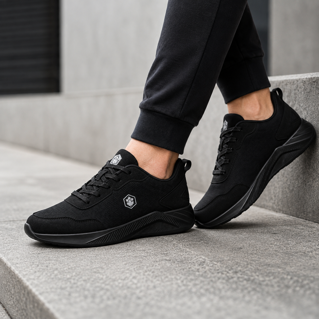 Lumberjack Karter Men's Breathable Sneakers in All Black