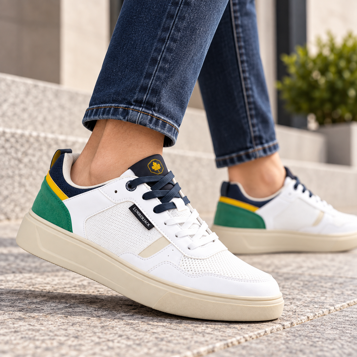 Lumberjack Lammi Men's Lace-Up Sneakers in White