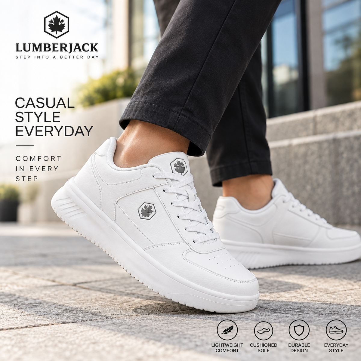 Lumberjack Finian Men's Classic Sneakers in White