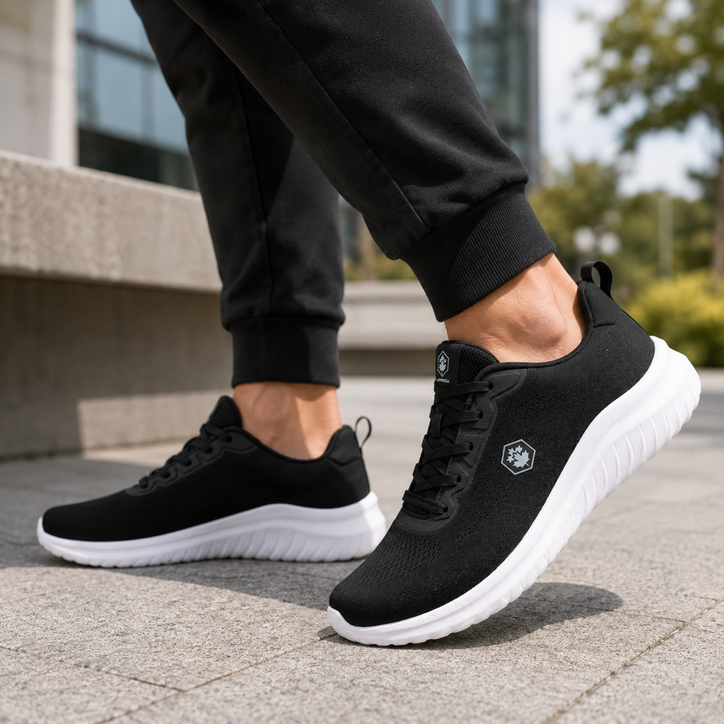 Lumberjack Moko Men's Mesh Sneakers in Black & White