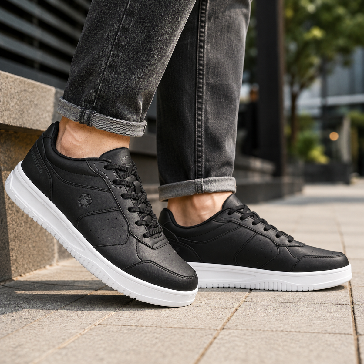 Lumberjack Udemy Men's Perforated Sneakers in Black & White