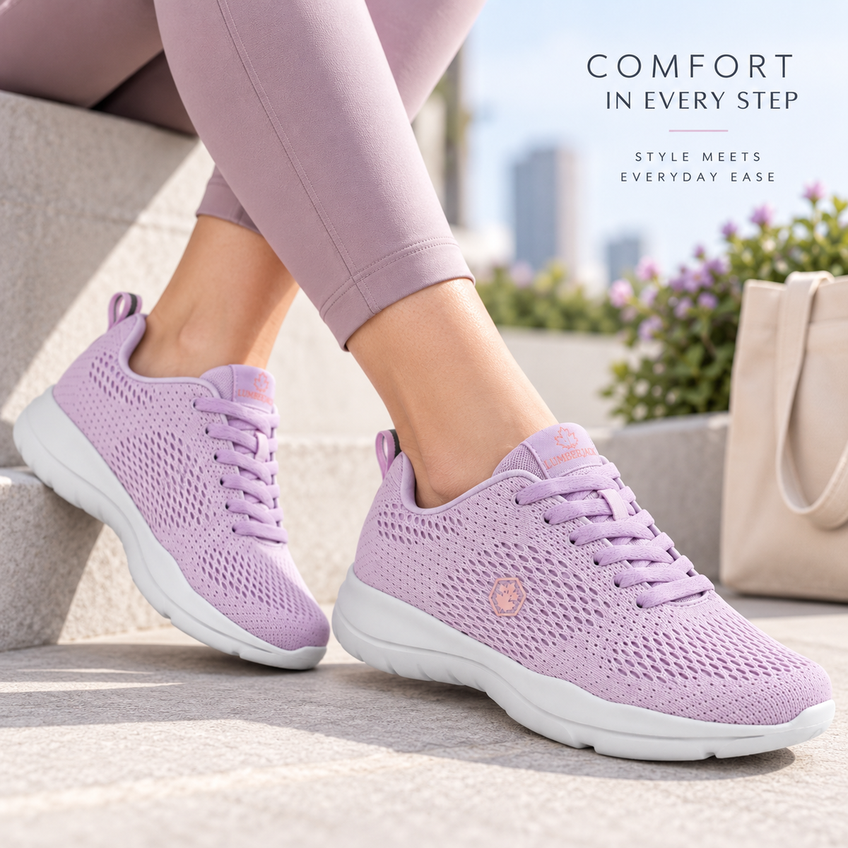 Lumberjack Agatha Women's Breathable Mesh Sneakers in Lilac