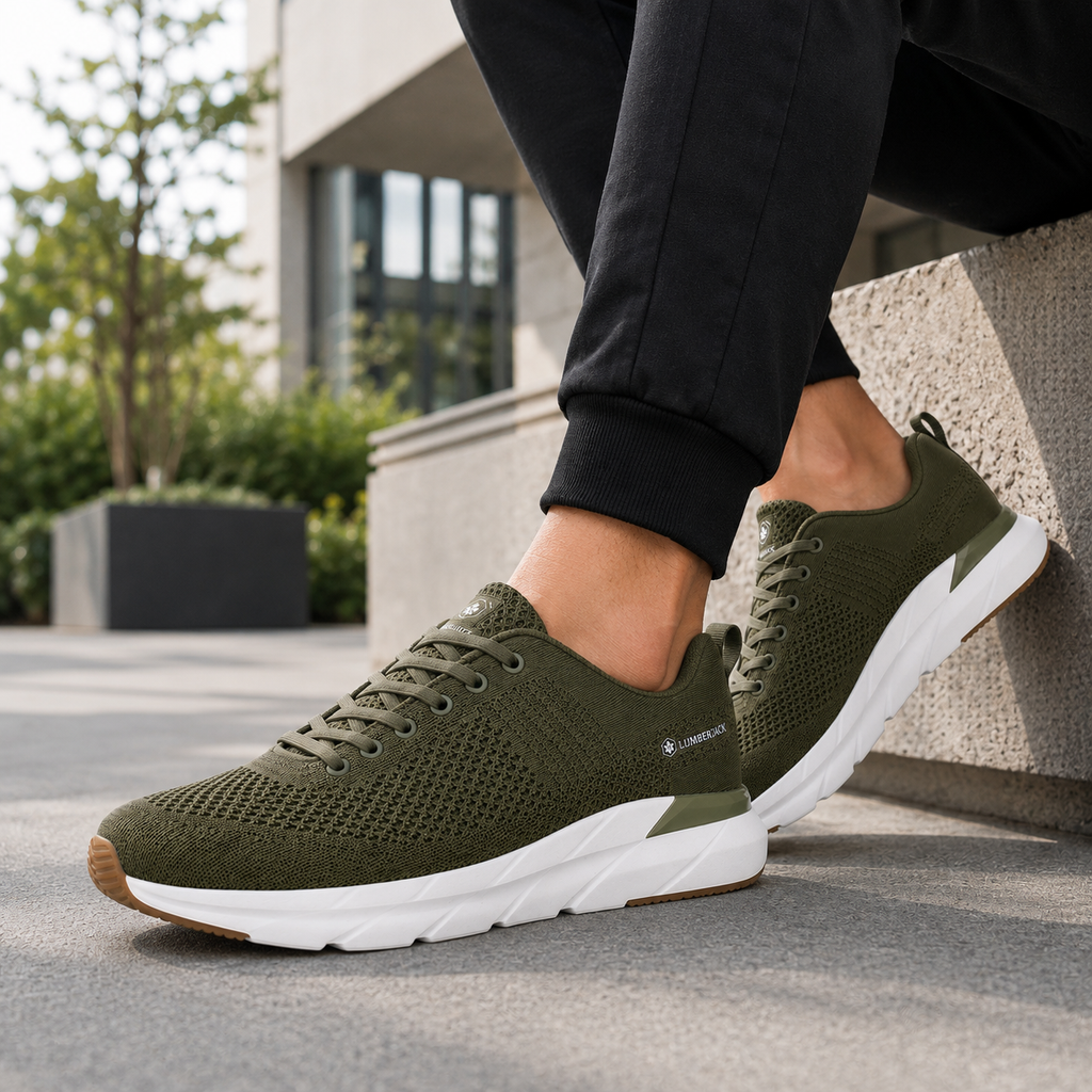 Lumberjack Connect Men's Knitted Sneakers in Khaki