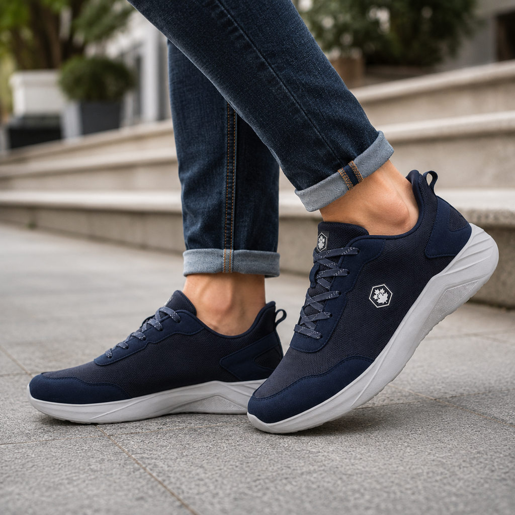 Lumberjack Karter Men's Breathable Sneakers in Navy Blue