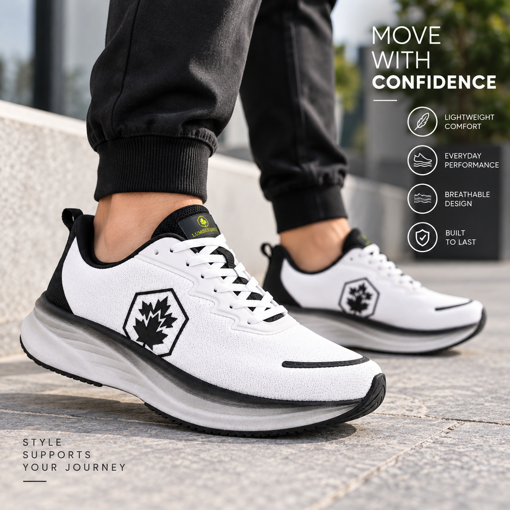 Lumberjack Chess Men's Lightweight Sneakers in White