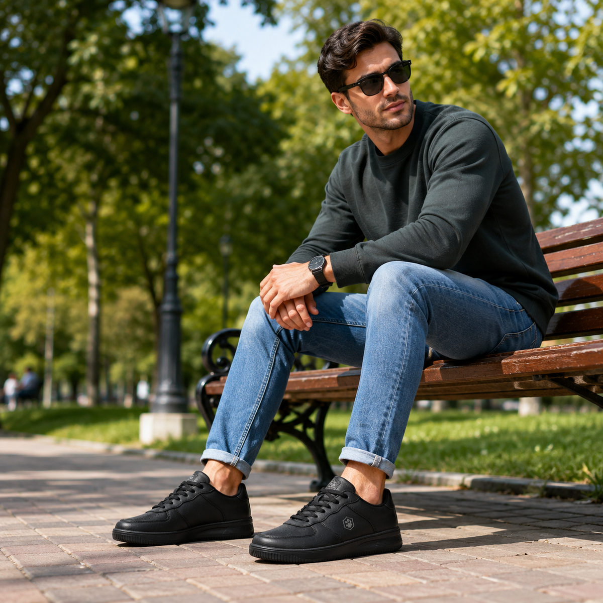 Lumberjack Finster Men's Everyday Sneakers in Pure Black
