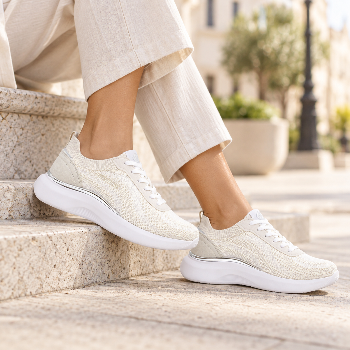 Lumberjack Keira Women's Knit Sneakers in White