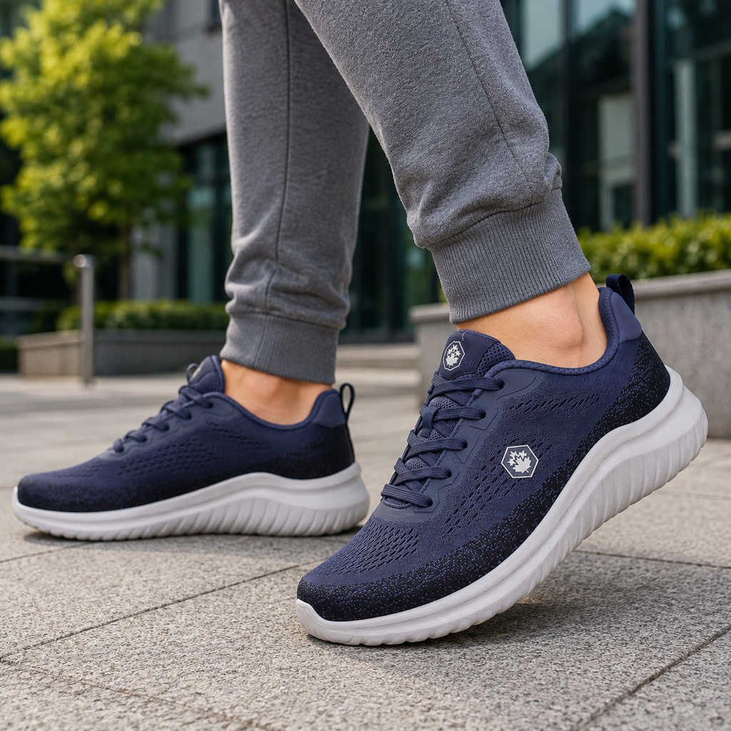 Lumberjack Moko Men's Mesh Sneakers in Navy Blue