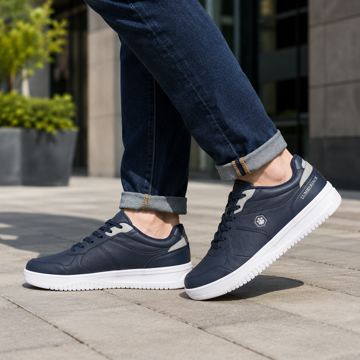 Lumberjack Udemy Men's Perforated Sneakers in Midnight Blue