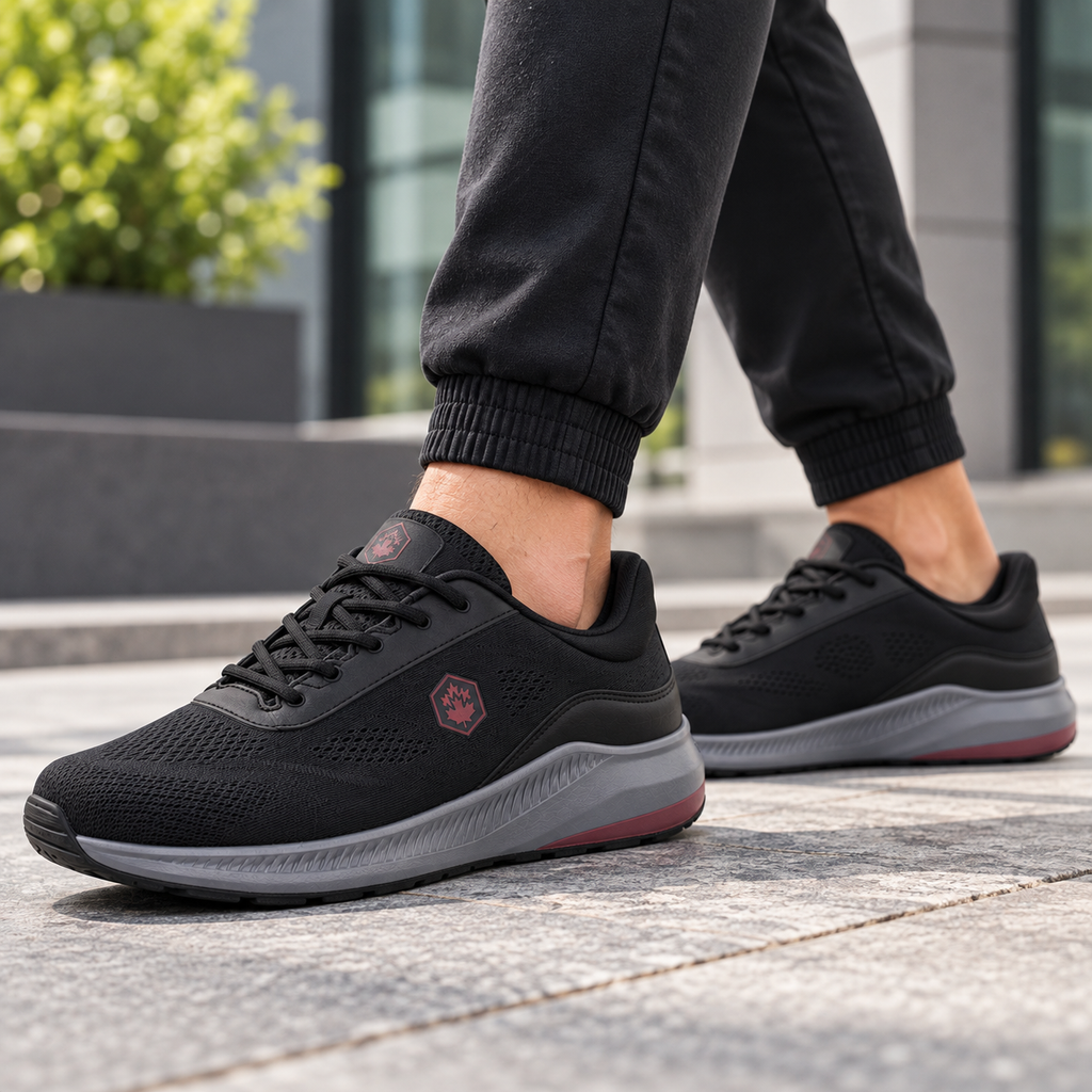 Lumberjack Musonda Men's Mesh Sneakers in Black & Red