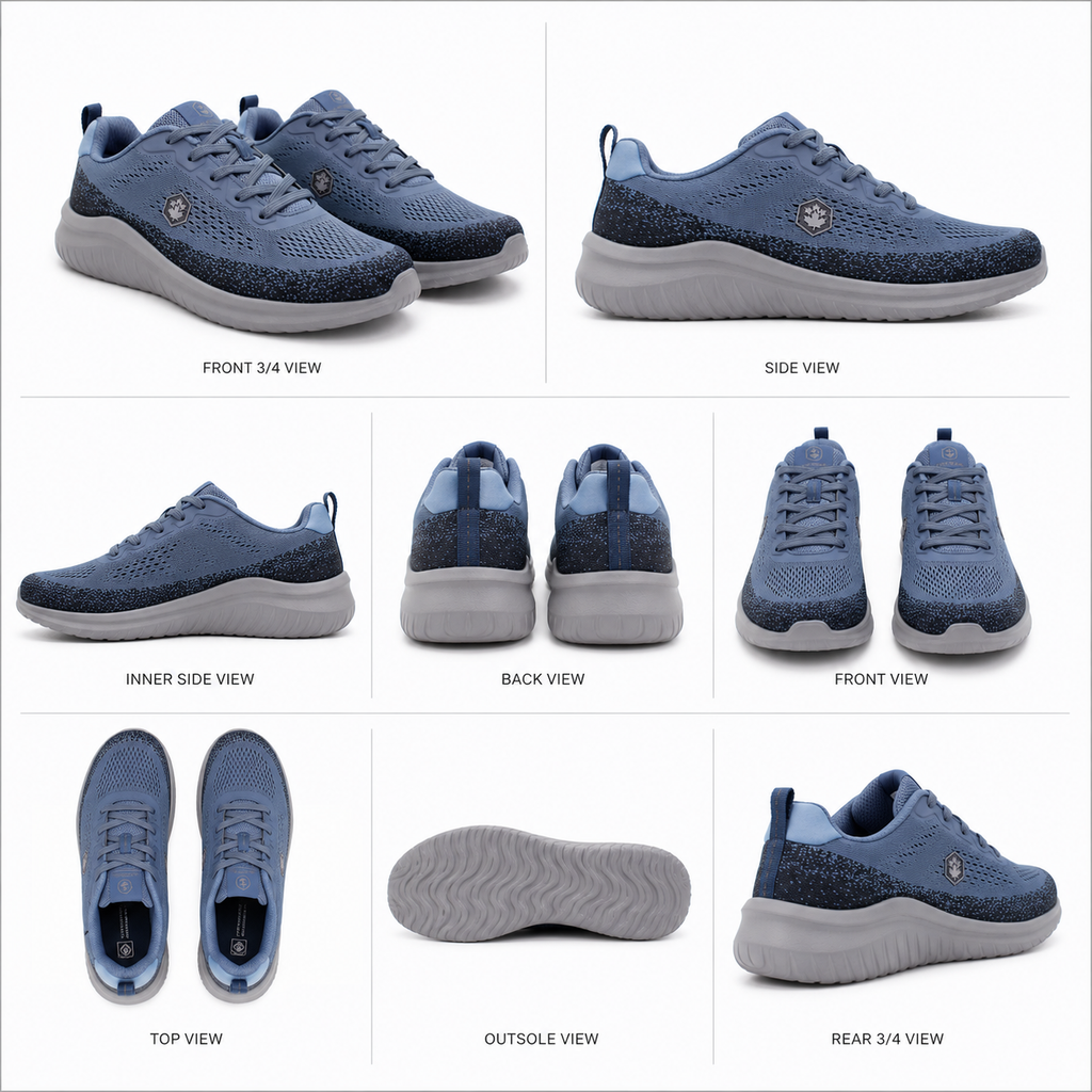 Lumberjack Moko Men's Knit Sneakers in Light Blue