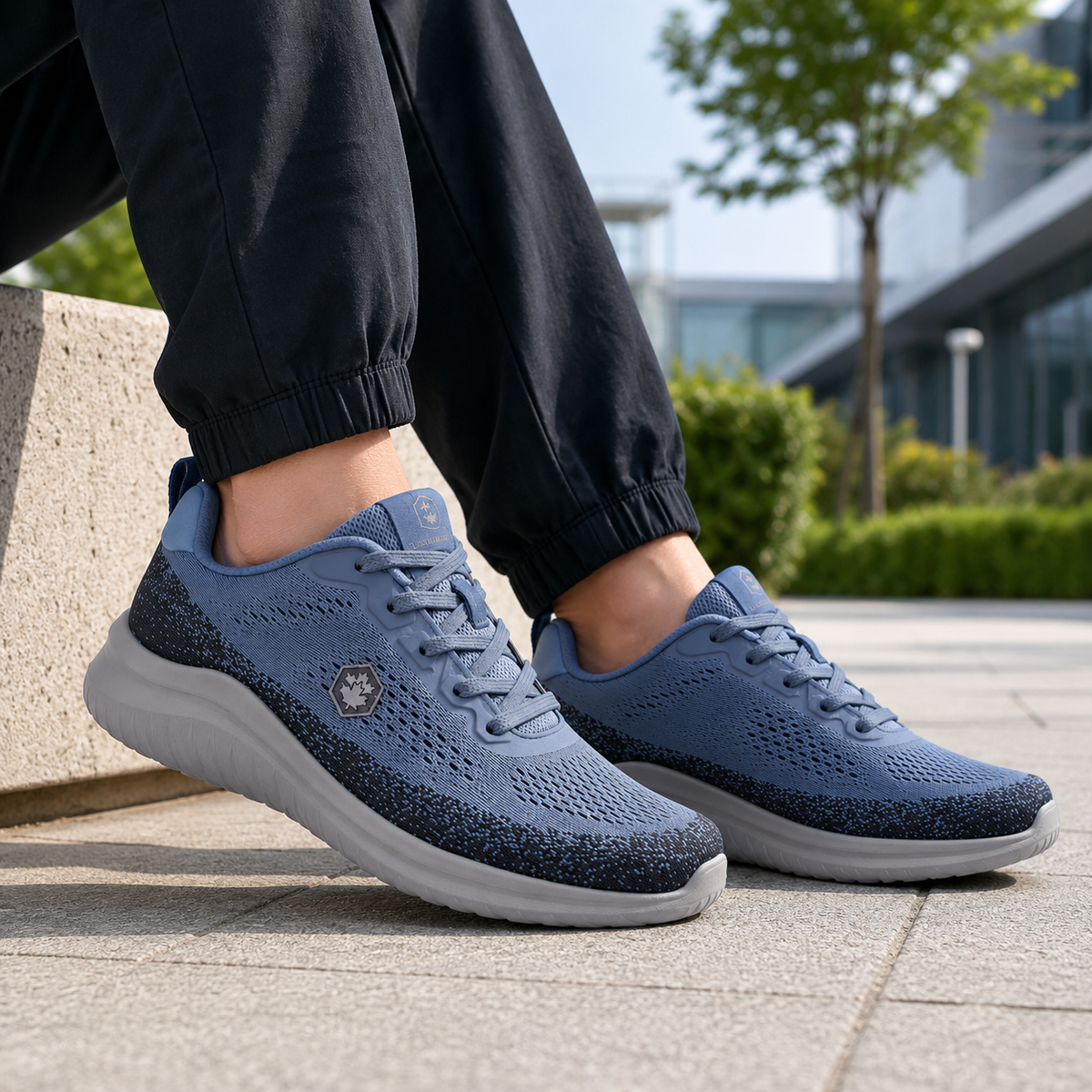 Lumberjack Moko Men's Knit Sneakers in Light Blue